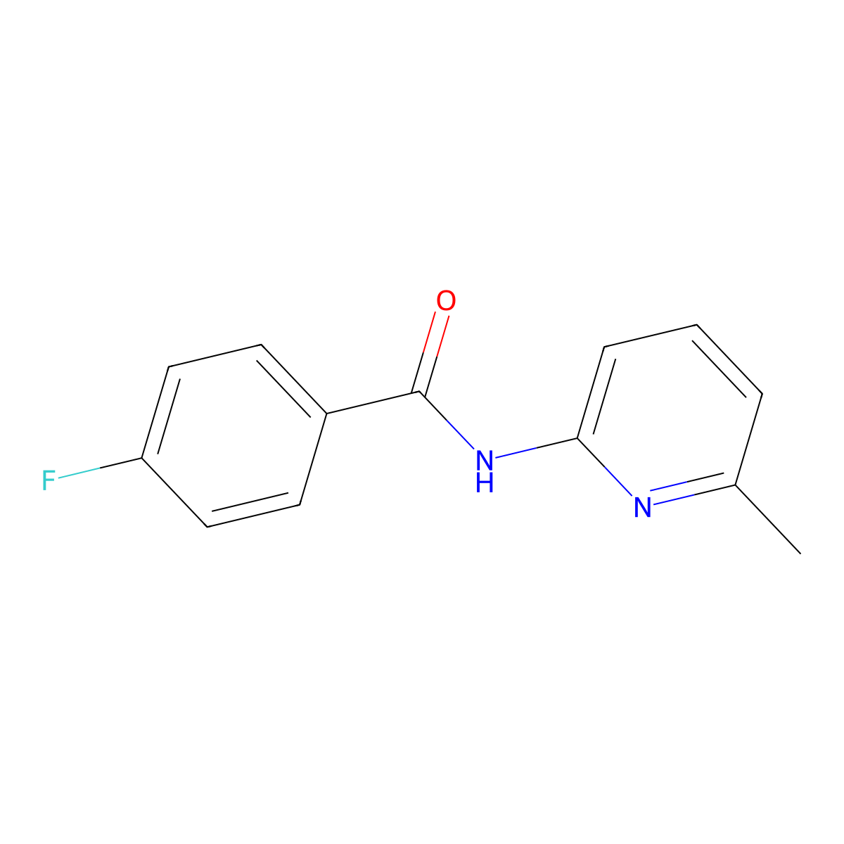 4-fluoro-N-(6-methylpyridin-2-yl)benzamide molecular structure, CAS 333429-95-1