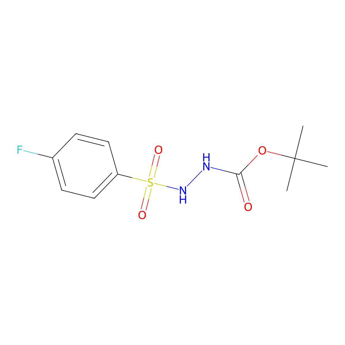 Tert-butyl 2-[(4-fluorophenyl)sulfonyl]hydrazinecarboxylate molecular structure, CAS 333430-00-5
