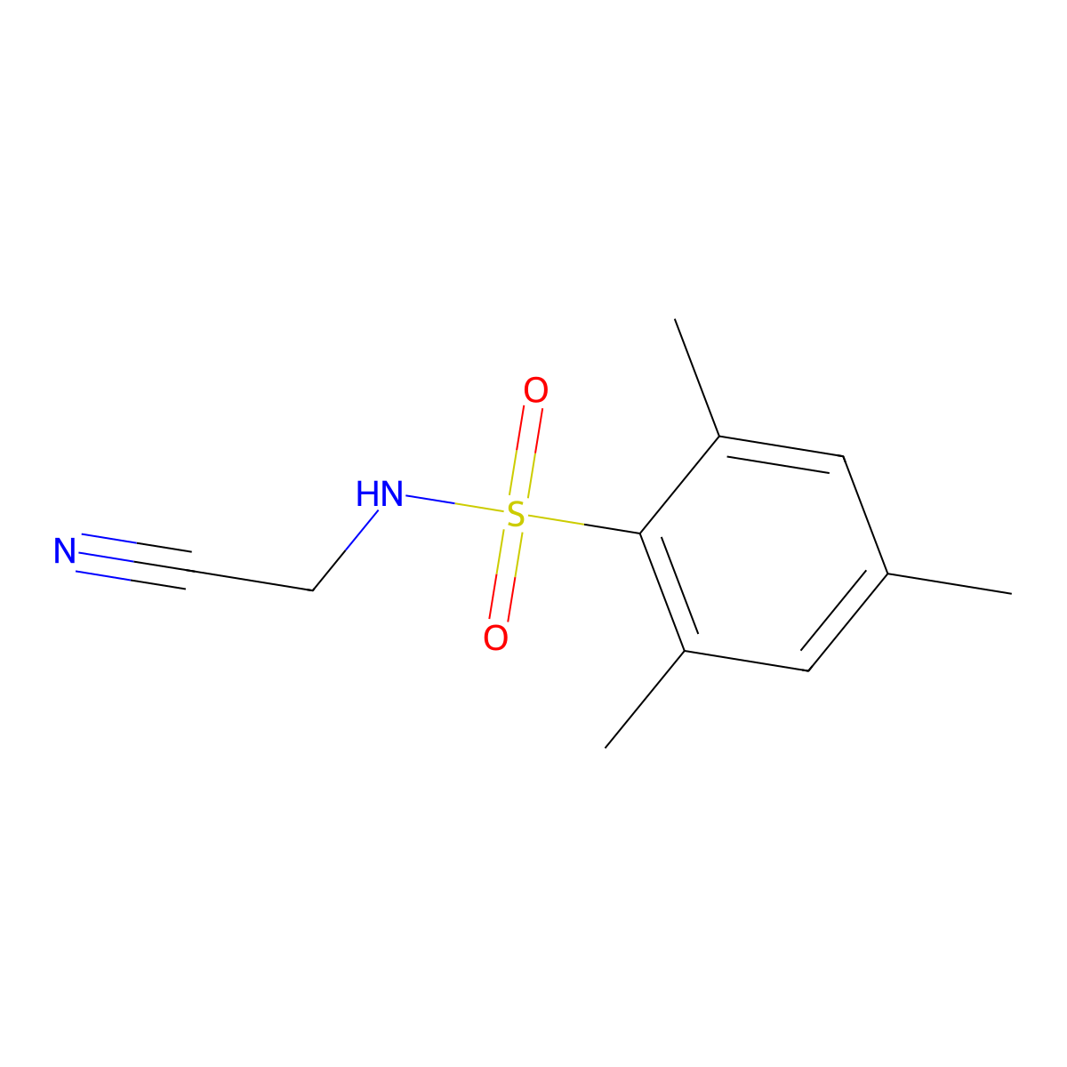 N-(cyanomethyl)-2,4,6-trimethylbenzenesulfonamide molecular structure, CAS 333430-05-0