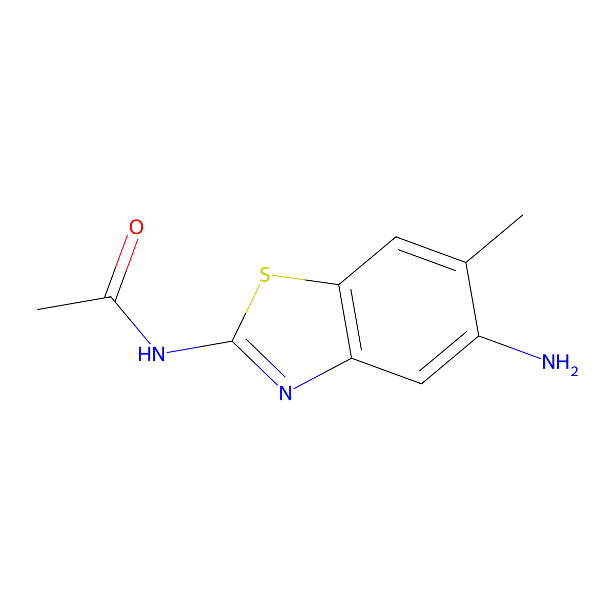 N-(5-Amino-6-methyl-benzothiazol-2-yl)-acetamide molecular structure, CAS 333430-12-9