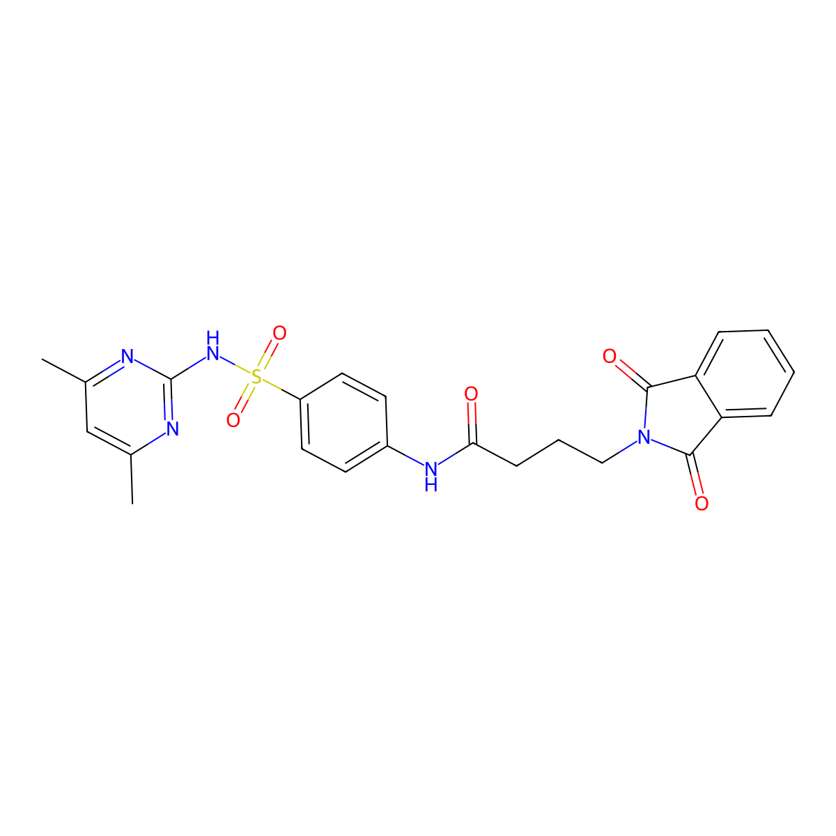 N-{4-[(4,6-dimethylpyrimidin-2-yl)sulfamoyl]phenyl}-4-(1,3-dioxo-2,3-dihydro-1H-isoindol-2-yl)butanamide molecular structure, CAS 333430-19-6