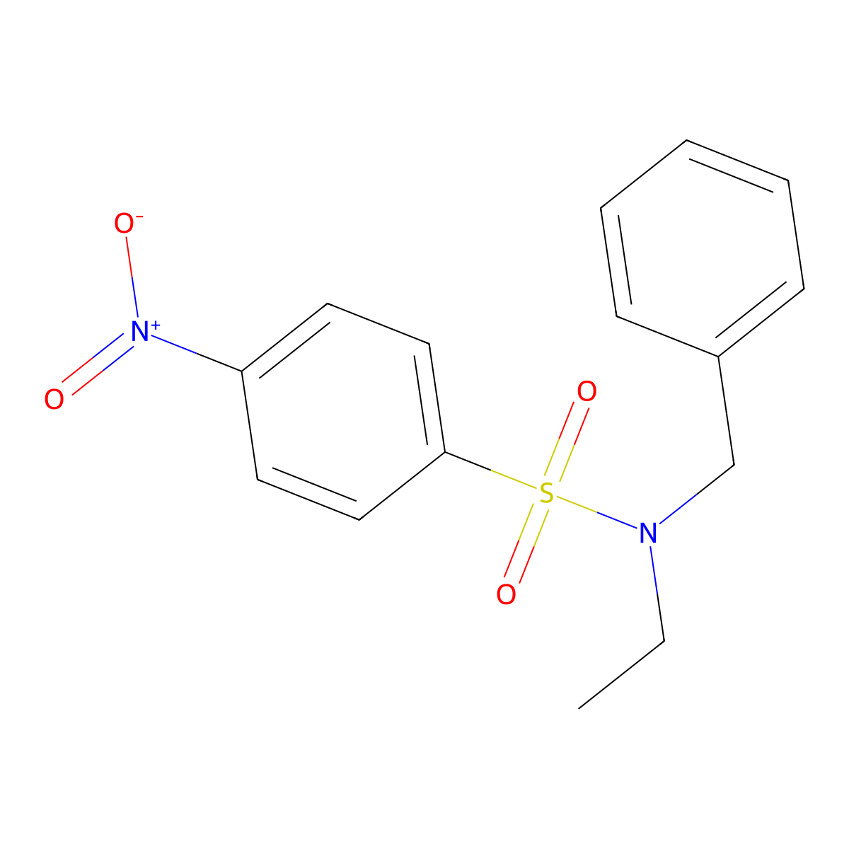 N-benzyl-N-ethyl-4-nitrobenzenesulfonamide molecular structure, CAS 333430-32-3