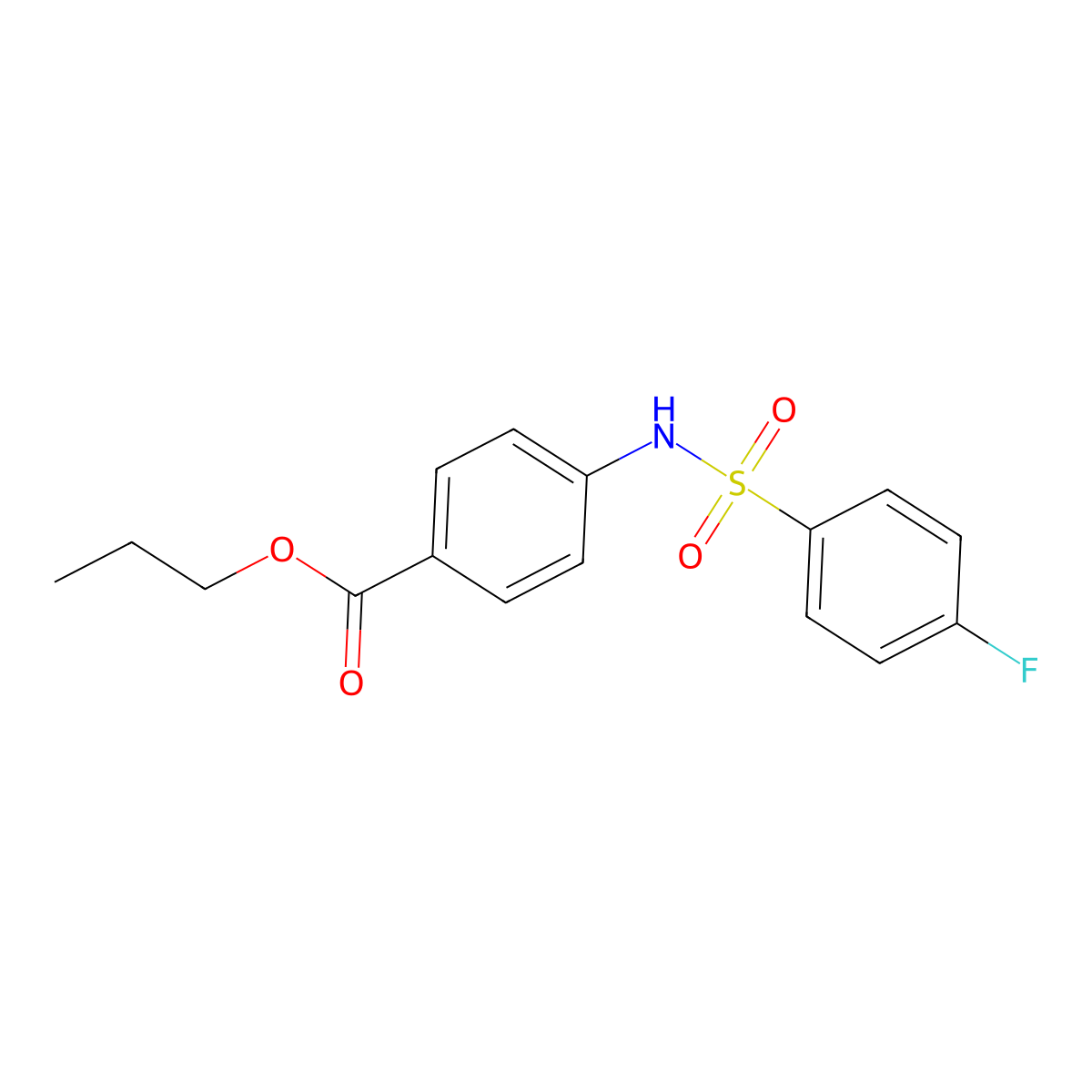 Propyl 4-[(4-fluorophenyl)sulfonylamino]benzoate molecular structure, CAS 333430-35-6