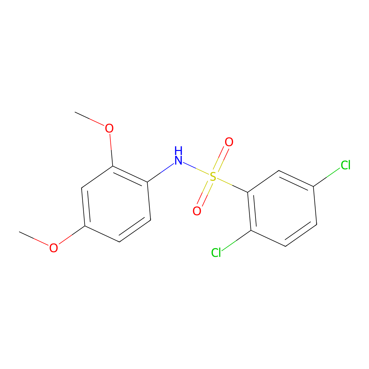 2,5-dichloro-N-(2,4-dimethoxyphenyl)benzenesulfonamide molecular structure, CAS 333430-36-7