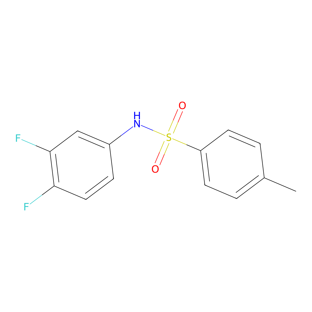 N-(3,4-difluorophenyl)-4-methylbenzenesulfonamide molecular structure, CAS 333430-39-0