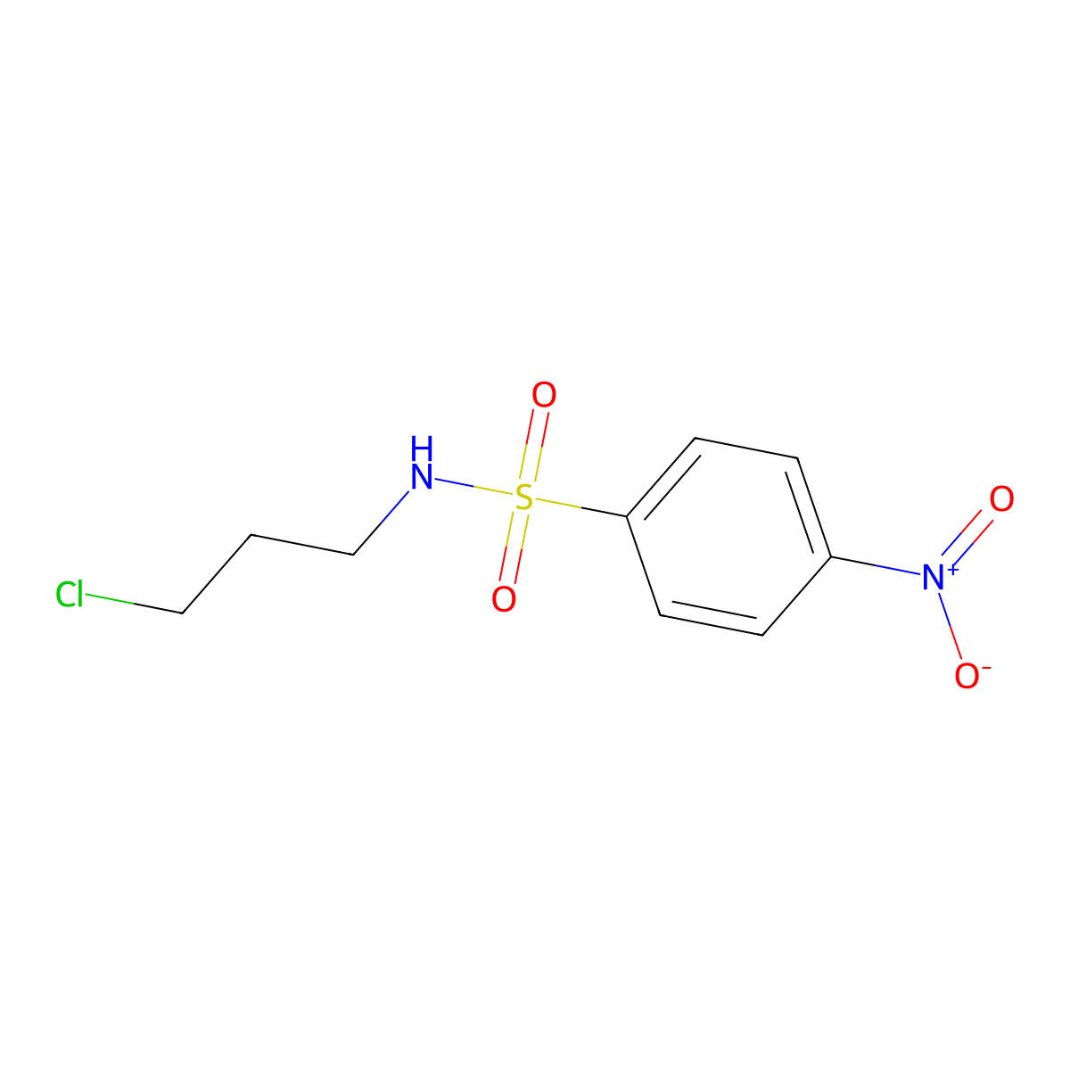 N-(3-chloropropyl)-4-nitrobenzenesulfonamide molecular structure, CAS 333430-40-3