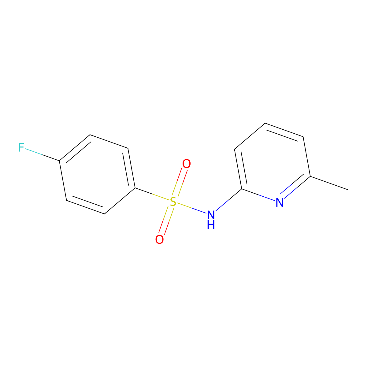 4-fluoro-N-(6-methylpyridin-2-yl)benzenesulfonamide molecular structure, CAS 333430-41-4