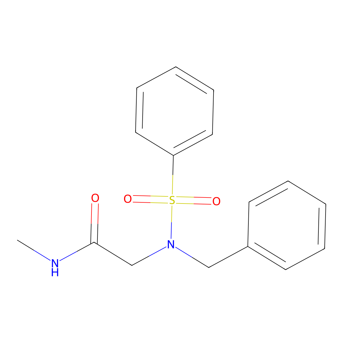 2-[benzenesulfonyl(benzyl)amino]-N-methylacetamide molecular structure, CAS 333430-51-6
