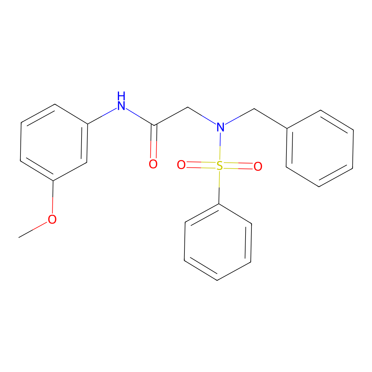 N~2~-benzyl-N-(3-methoxyphenyl)-N~2~-(phenylsulfonyl)glycinamide molecular structure, CAS 333430-53-8