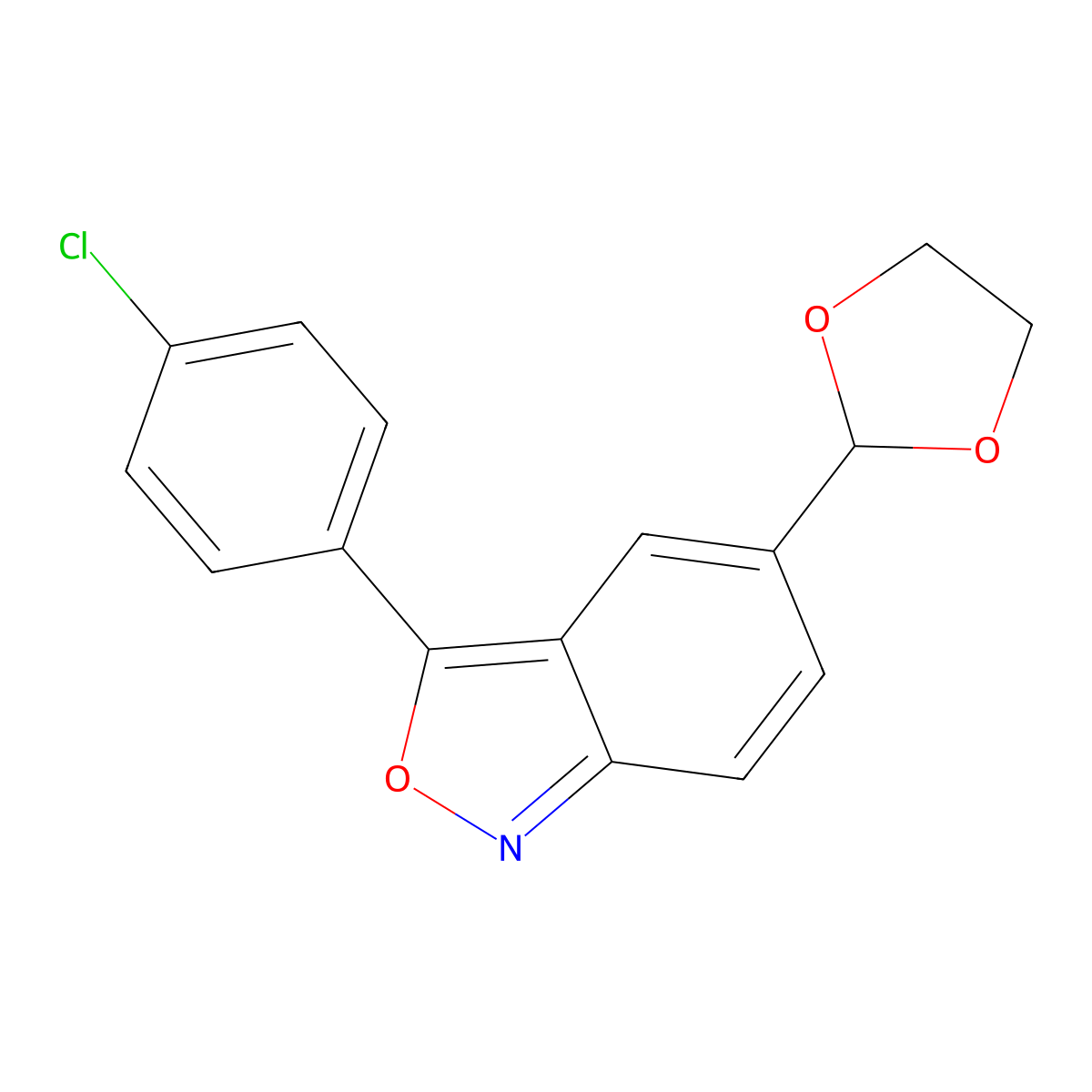 3-(4-Chlorophenyl)-5-(1,3-dioxolan-2-yl)-2,1-benzoxazole molecular structure, CAS 333430-88-9