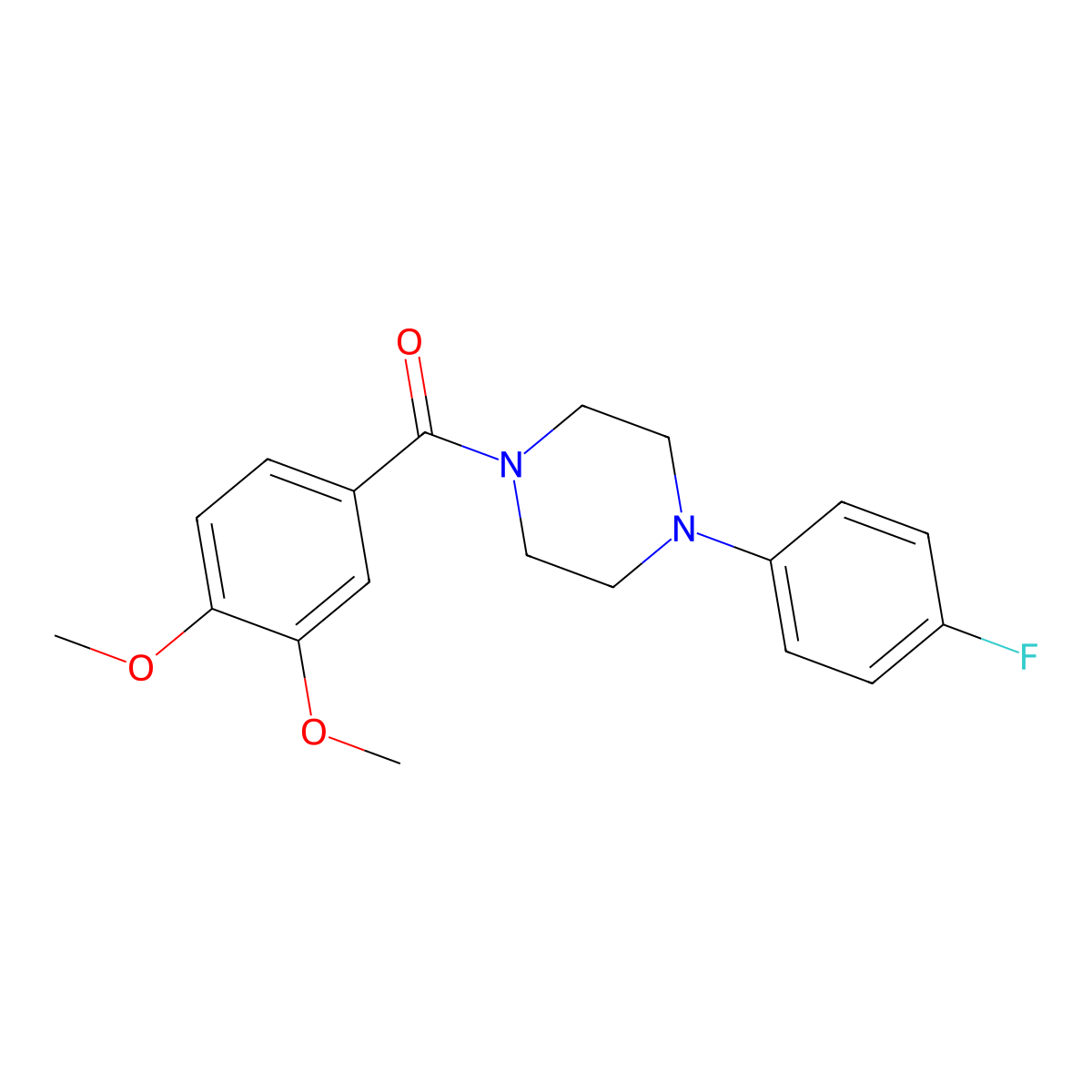 (3,4-Dimethoxyphenyl)-[4-(4-fluorophenyl)piperazin-1-yl]methanone molecular structure, CAS 333430-97-0