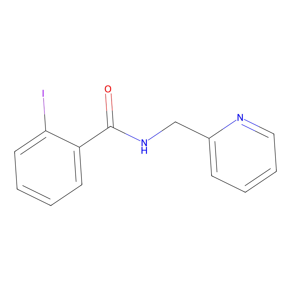 2-iodo-N-(pyridin-2-ylmethyl)benzamide molecular structure, CAS 333430-99-2