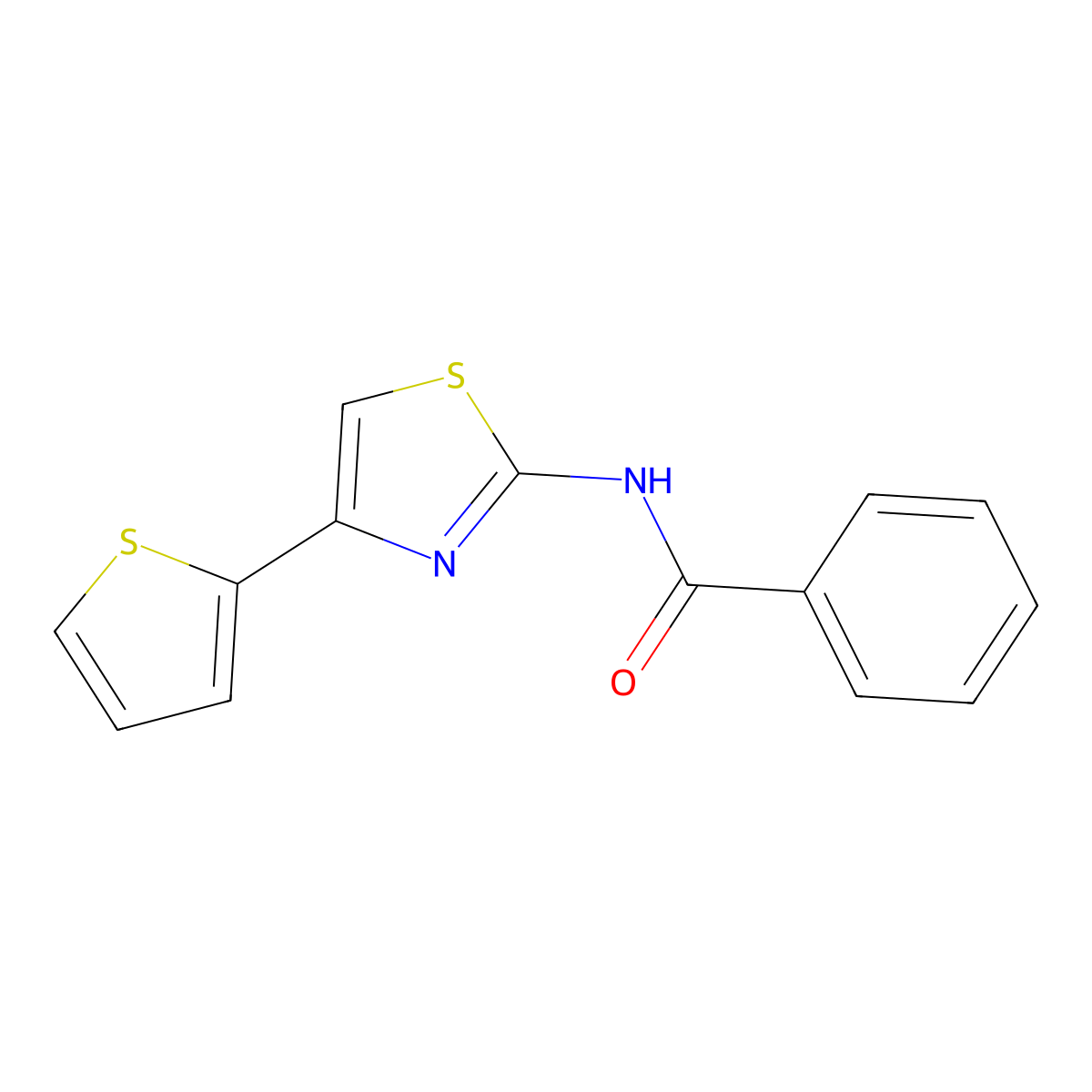 N-[4-(thiophen-2-yl)-1,3-thiazol-2-yl]benzamide molecular structure, CAS 333431-01-9