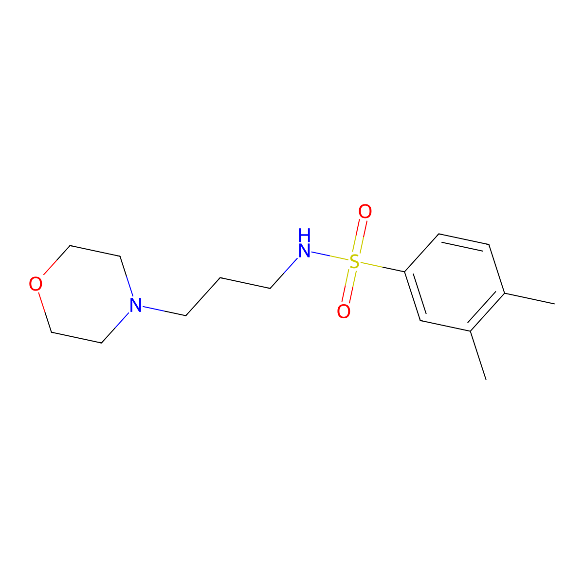 3,4-dimethyl-N-[3-(4-morpholinyl)propyl]benzenesulfonamide molecular structure, CAS 333431-24-6