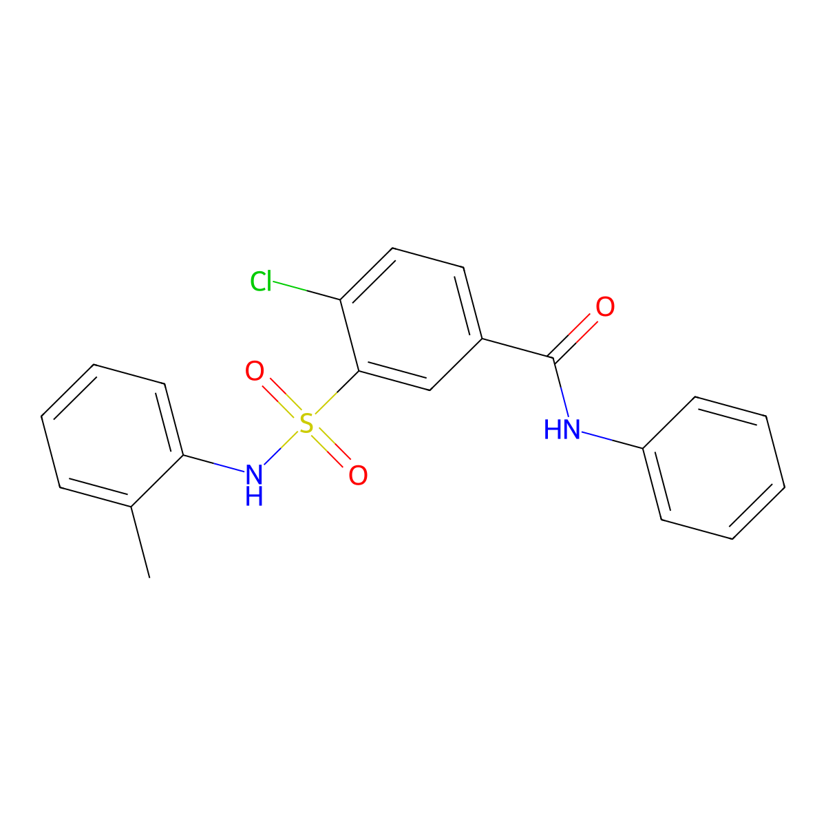 4-chloro-3-[(2-methylphenyl)sulfamoyl]-N-phenylbenzamide molecular structure, CAS 333431-41-7