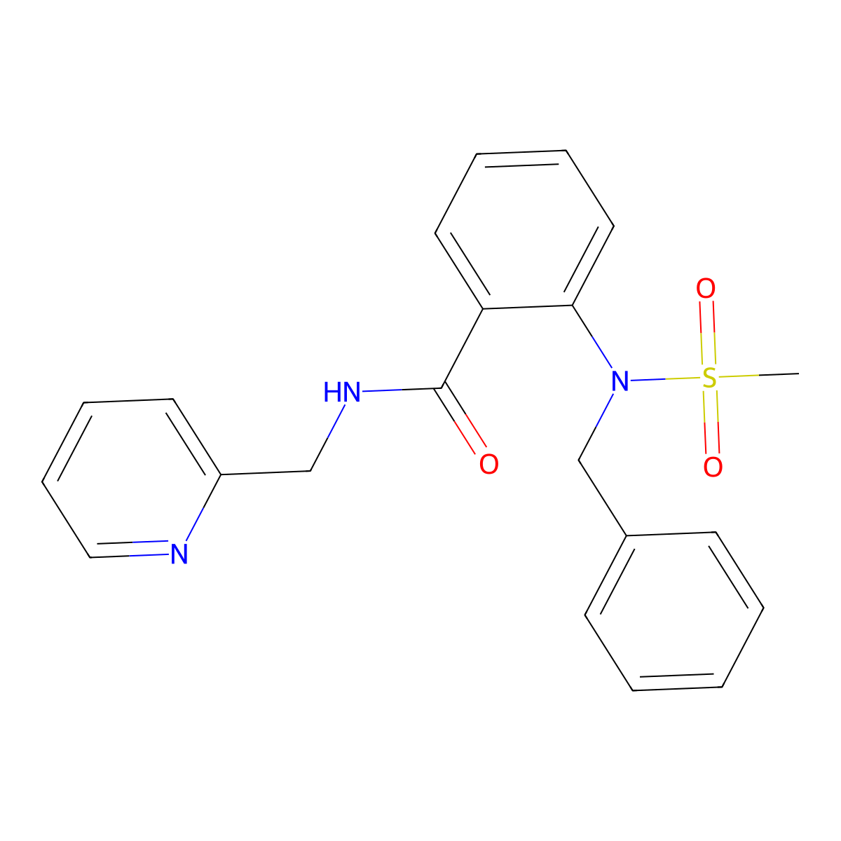2-[benzyl(methylsulfonyl)amino]-N-(pyridin-2-ylmethyl)benzamide molecular structure, CAS 333431-55-3