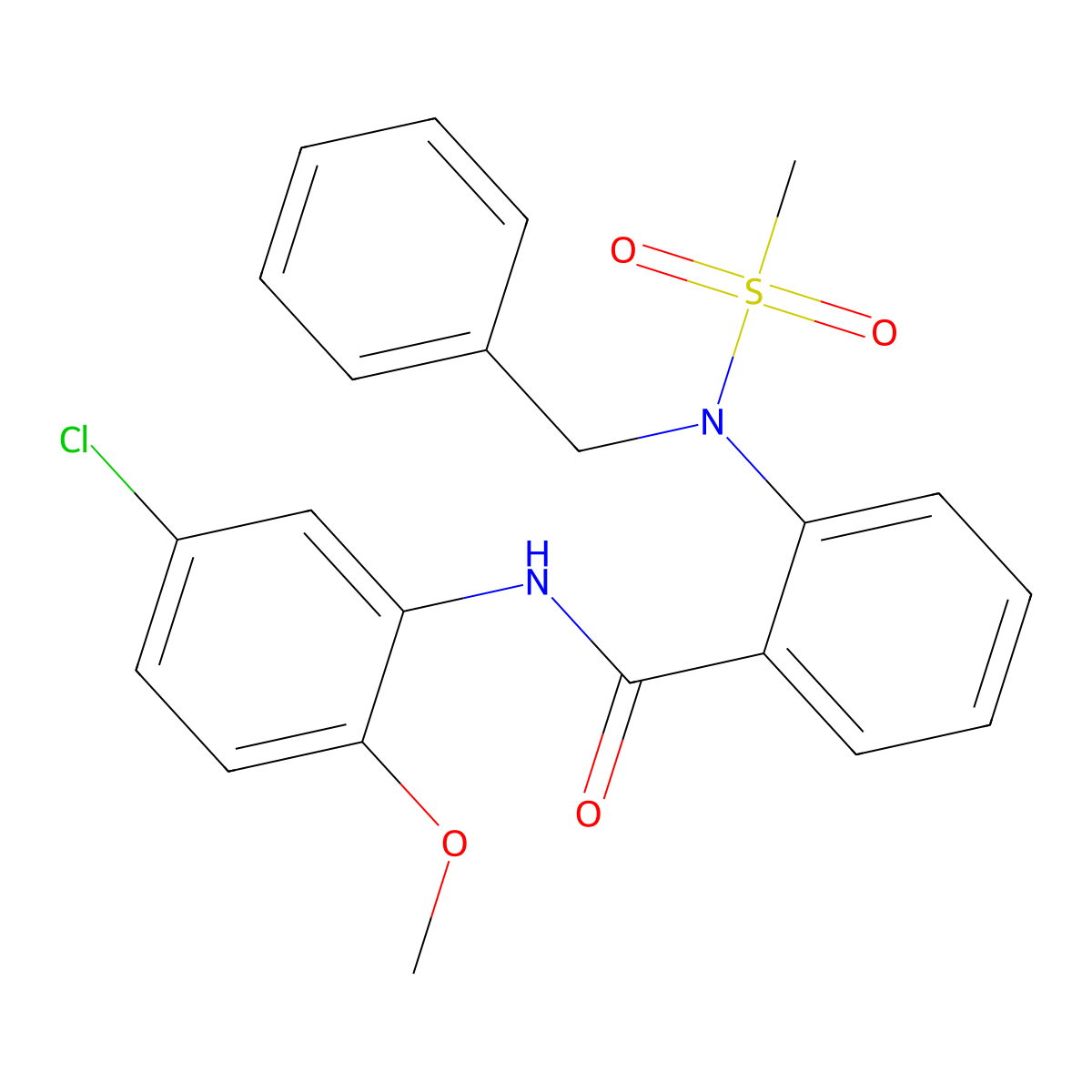 2-[benzyl(methylsulfonyl)amino]-N-(5-chloro-2-methoxyphenyl)benzamide molecular structure, CAS 333431-61-1