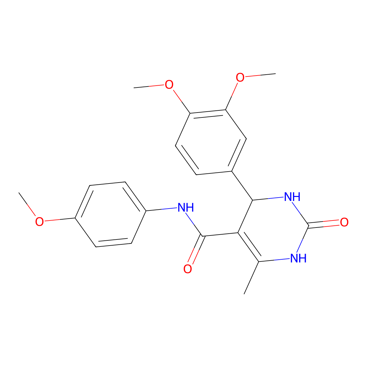 4-(3,4-dimethoxyphenyl)-N-(4-methoxyphenyl)-6-methyl-2-oxo-1,2,3,4-tetrahydropyrimidine-5-carboxamide molecular structure, CAS 333431-90-6