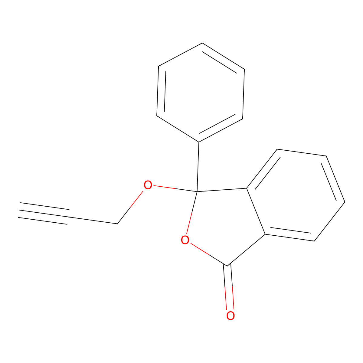 3-Phenyl-3-prop-2-ynoxy-2-benzofuran-1-one molecular structure, CAS 333432-03-4