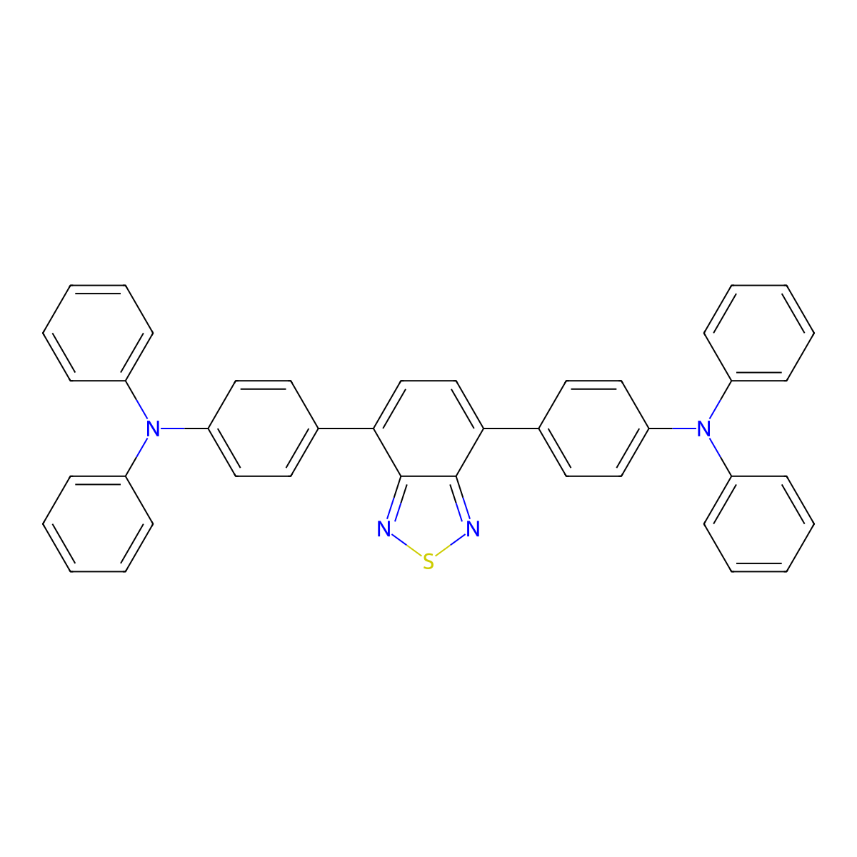 4,4'-(Benzo[c][1,2,5]thiadiazole-4,7-diyl)bis(N,N-diphenylaniline) molecular structure, CAS 333432-20-5