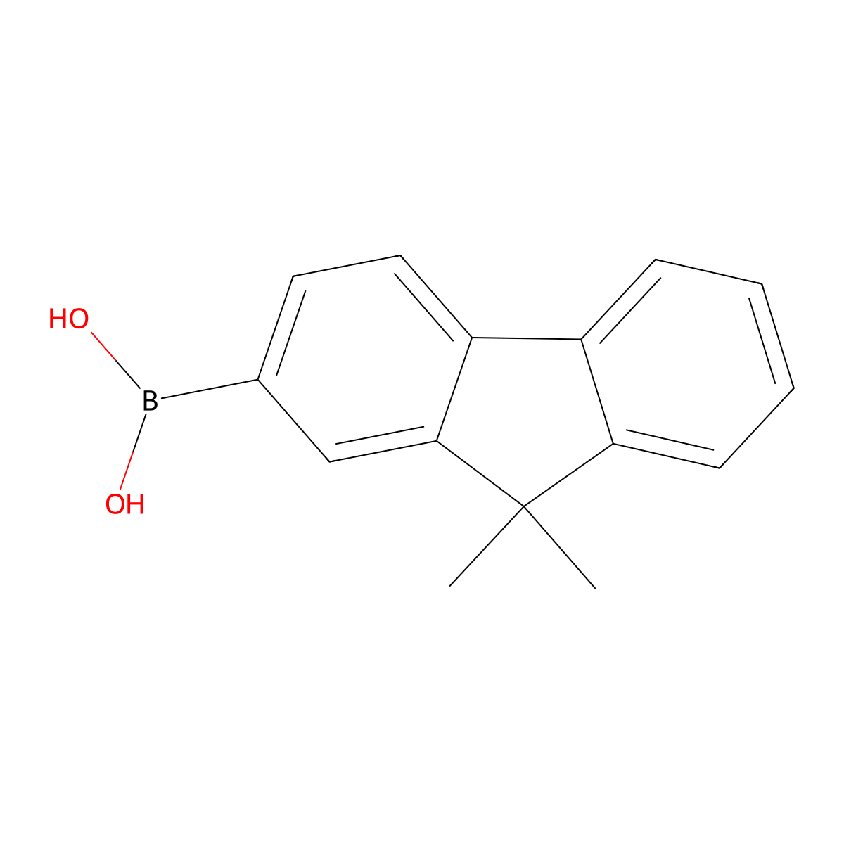 (9,9-Dimethyl-9H-fluoren-2-yl)boronic acid molecular structure, CAS 333432-28-3