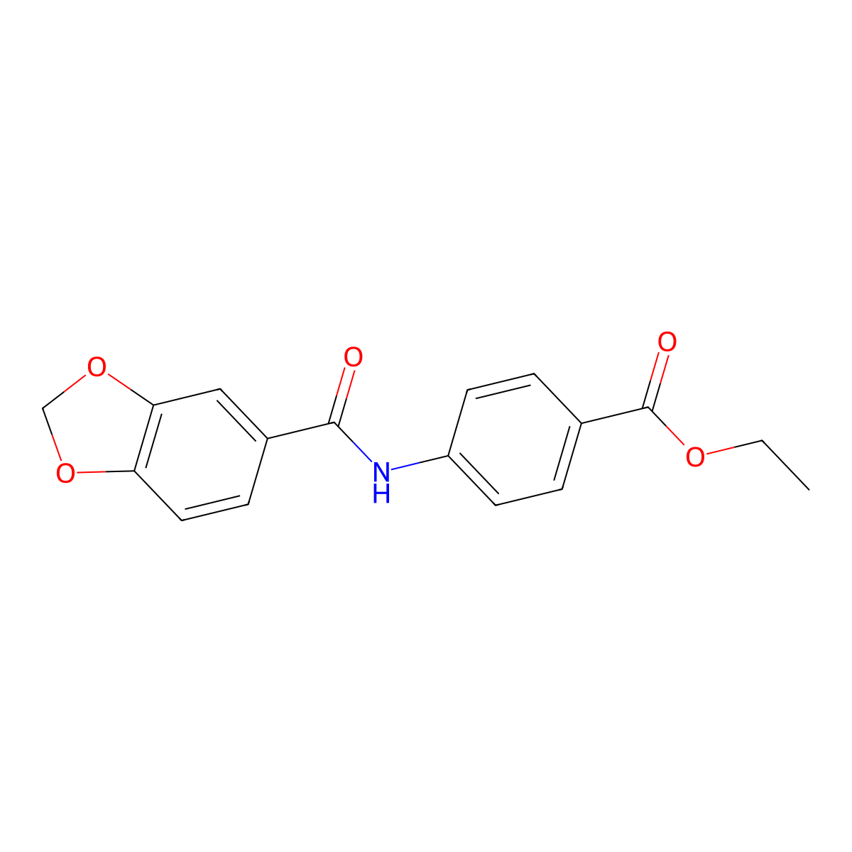 Methylenedioxybenzoyl ethyl PABA molecular structure, CAS 333432-71-6