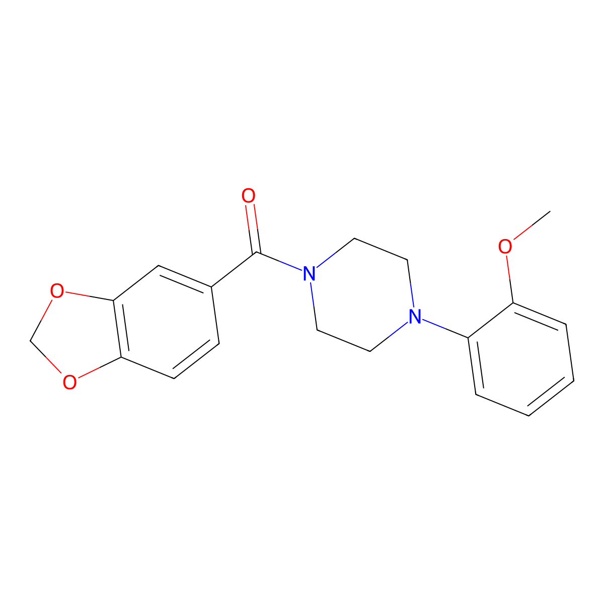 1,3-Benzodioxol-5-yl[4-(2-methoxyphenyl)piperazin-1-yl]methanone molecular structure, CAS 333432-72-7