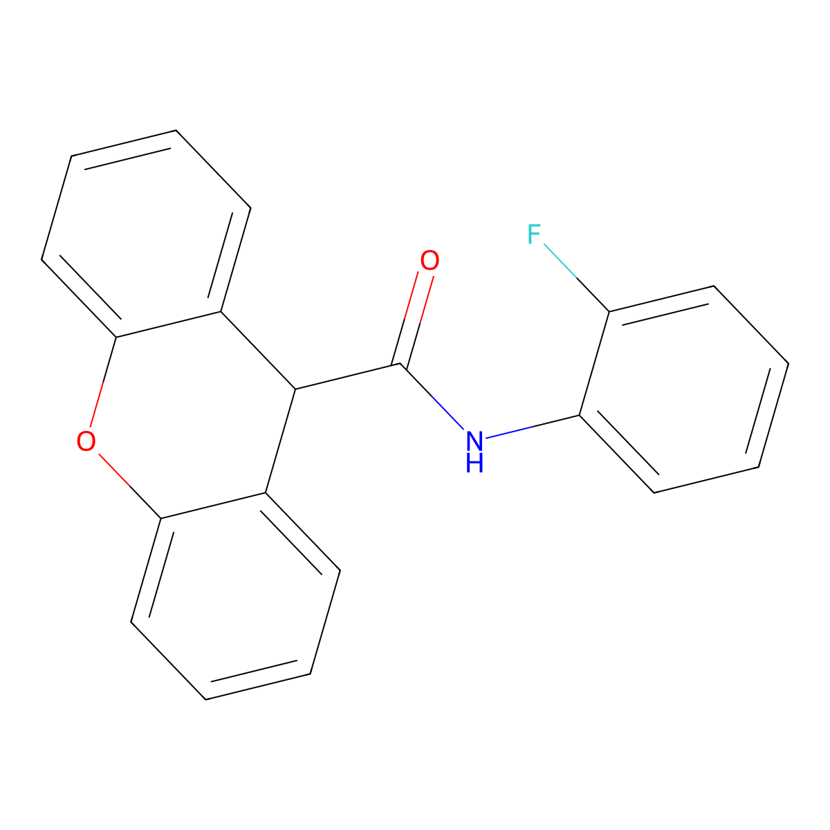 N-(2-fluorophenyl)-9H-xanthene-9-carboxamide molecular structure, CAS 333432-80-7