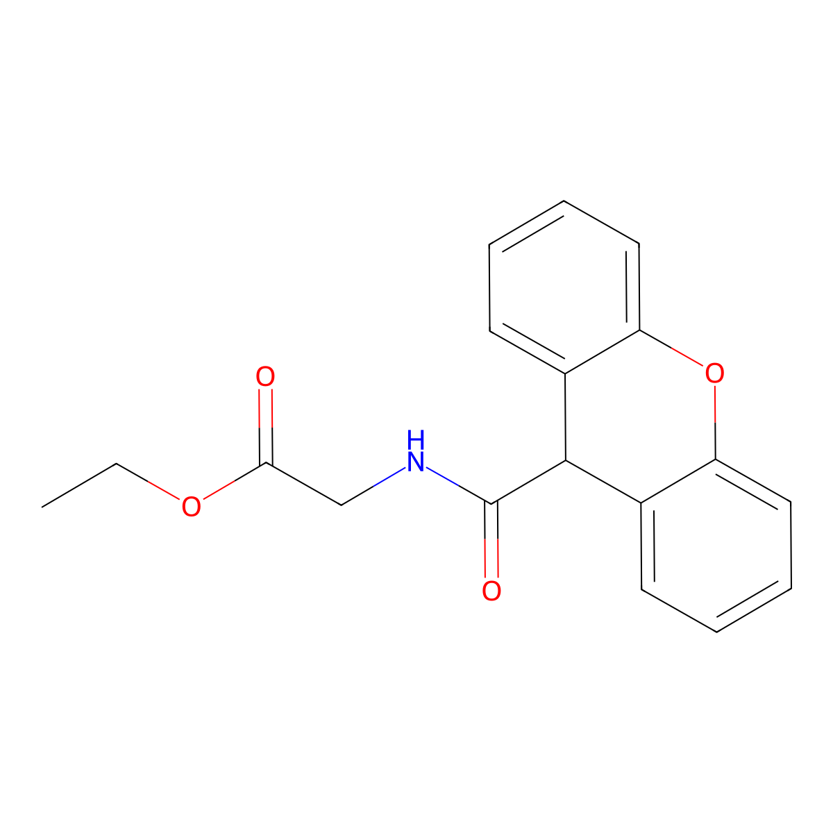 ethyl 2-(9H-xanthene-9-carbonylamino)acetate molecular structure, CAS 333432-81-8