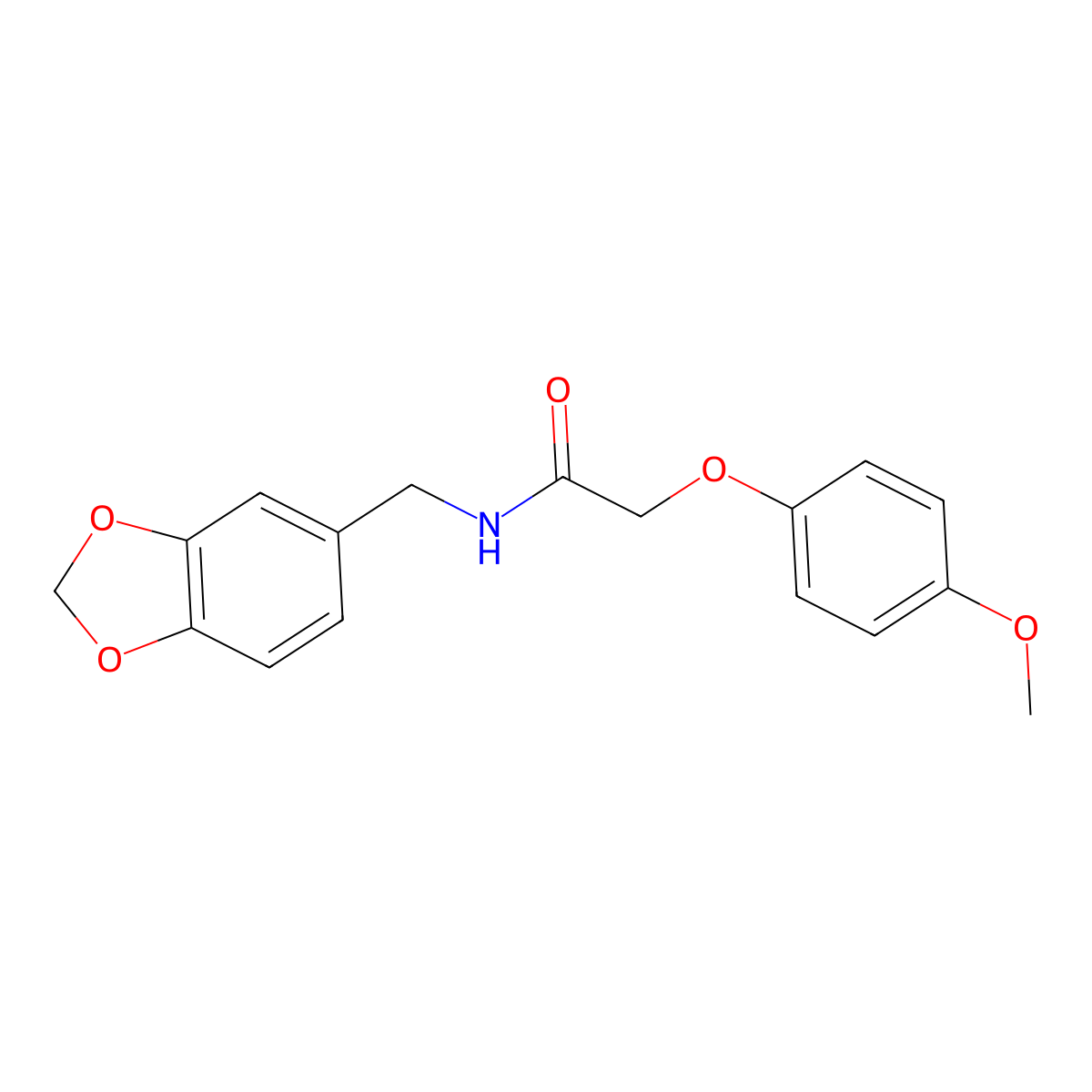N-(1,3-benzodioxol-5-ylmethyl)-2-(4-methoxyphenoxy)acetamide molecular structure, CAS 333432-96-5