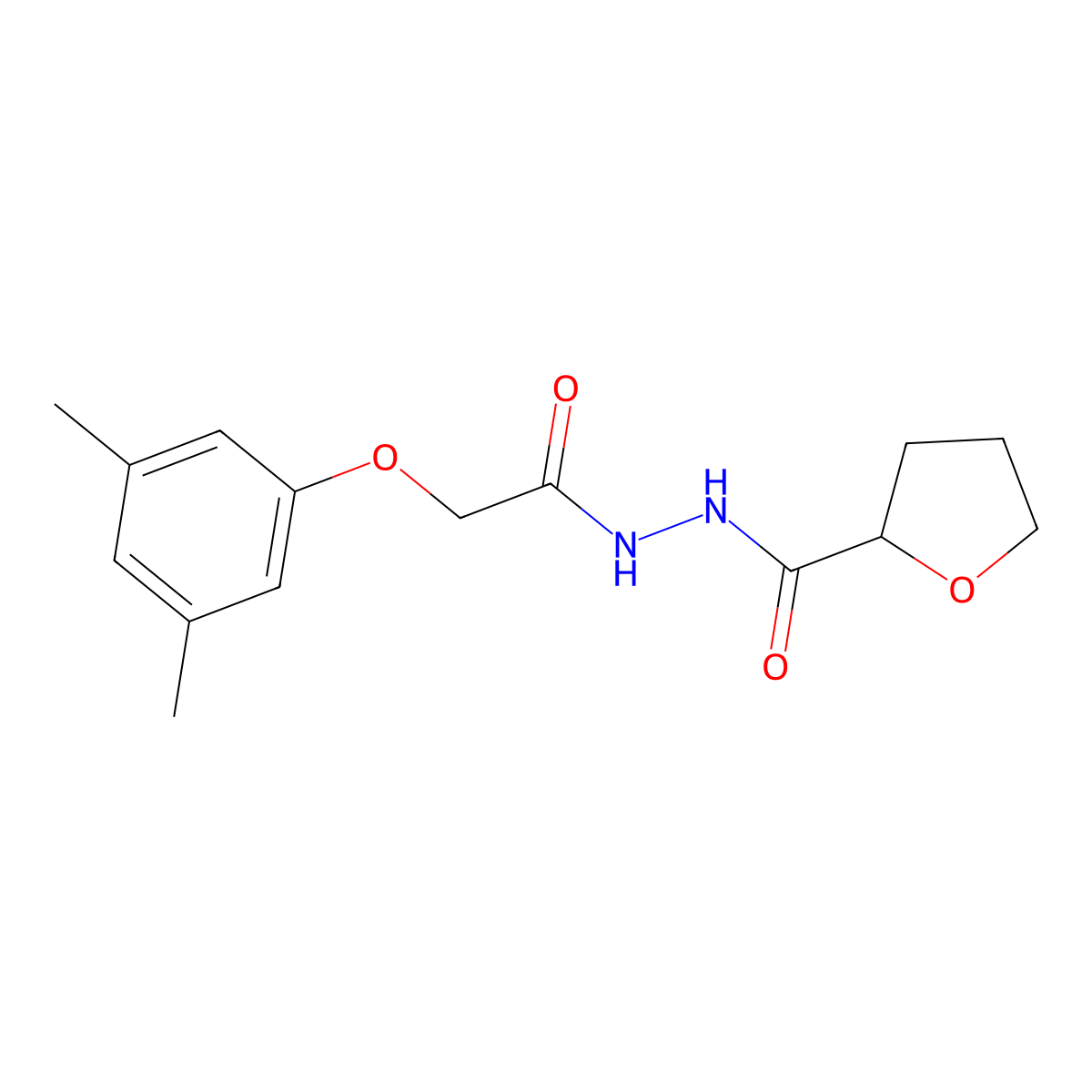 N'-[2-(3,5-dimethylphenoxy)acetyl]oxolane-2-carbohydrazide molecular structure, CAS 333433-05-9