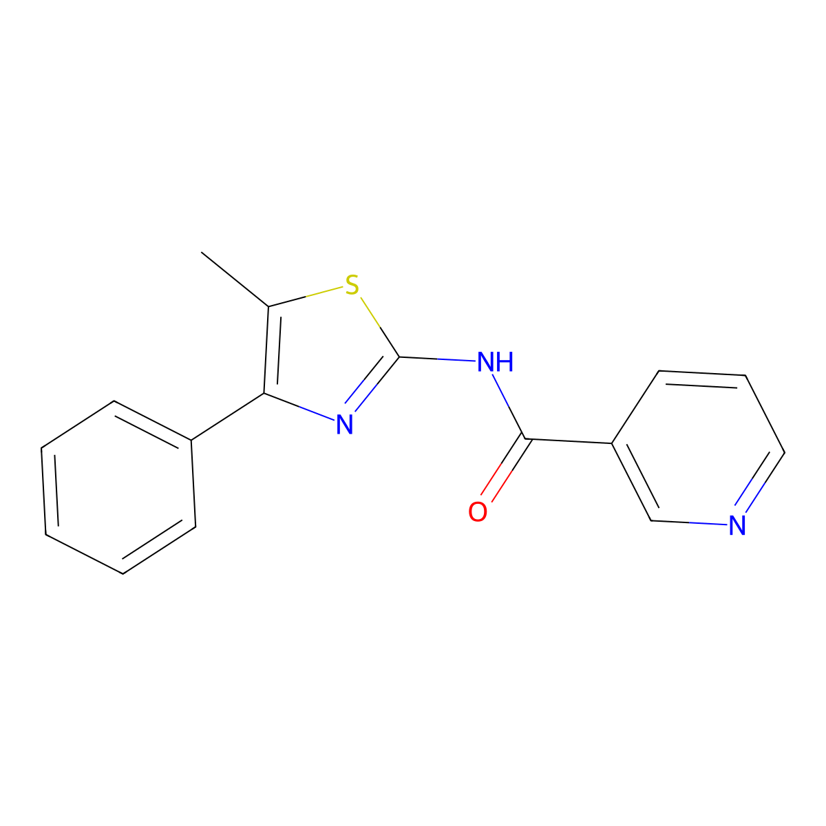 N-(5-methyl-4-phenyl-1,3-thiazol-2-yl)nicotinamide molecular structure, CAS 333433-07-1