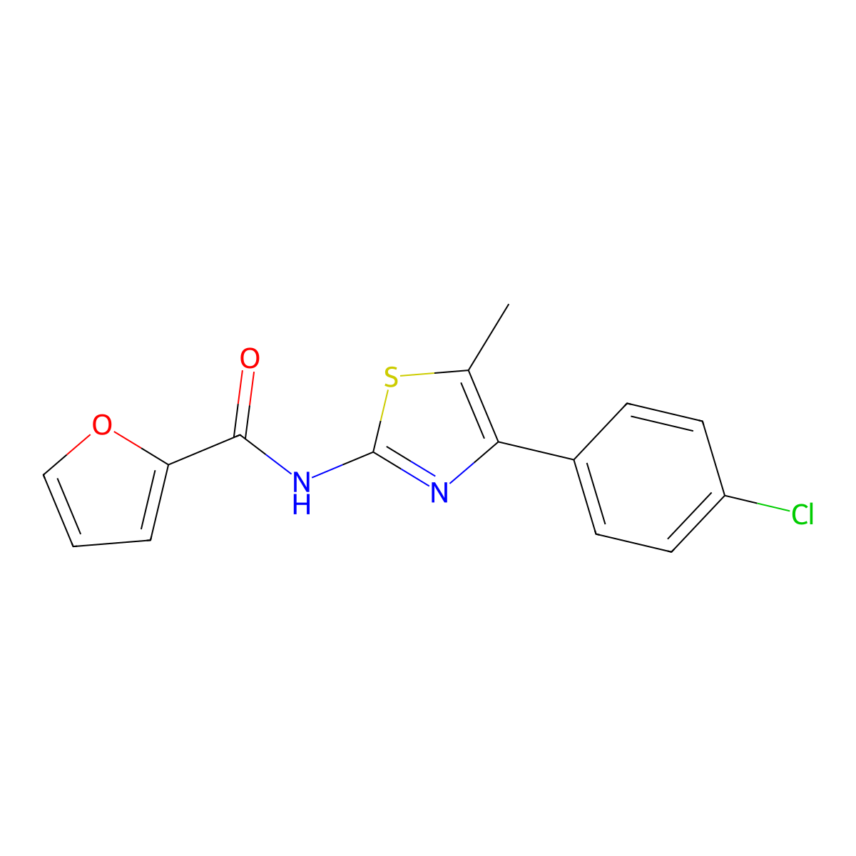 N-[4-(4-chlorophenyl)-5-methyl-1,3-thiazol-2-yl]furan-2-carboxamide molecular structure, CAS 333433-09-3