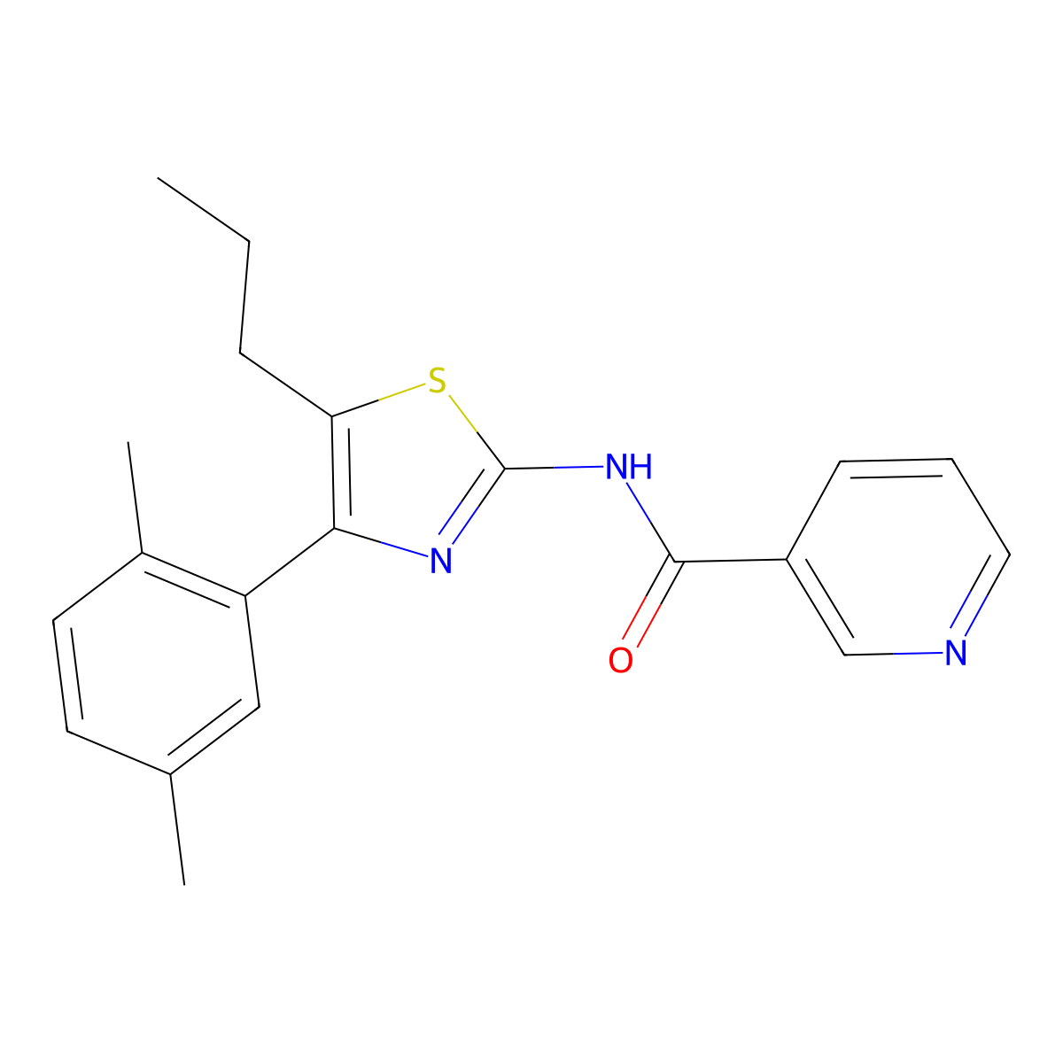 N-[4-(2,5-dimethylphenyl)-5-propyl-1,3-thiazol-2-yl]pyridine-3-carboxamide molecular structure, CAS 333433-31-1