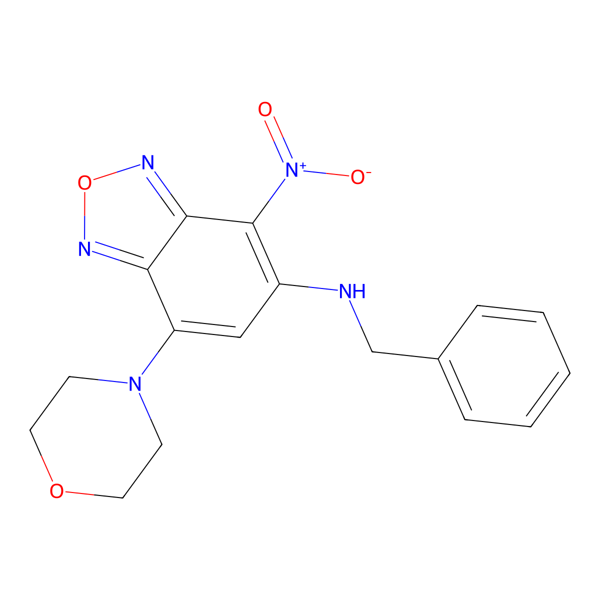 N-benzyl-7-(morpholin-4-yl)-4-nitro-2,1,3-benzoxadiazol-5-amine molecular structure, CAS 333433-92-4
