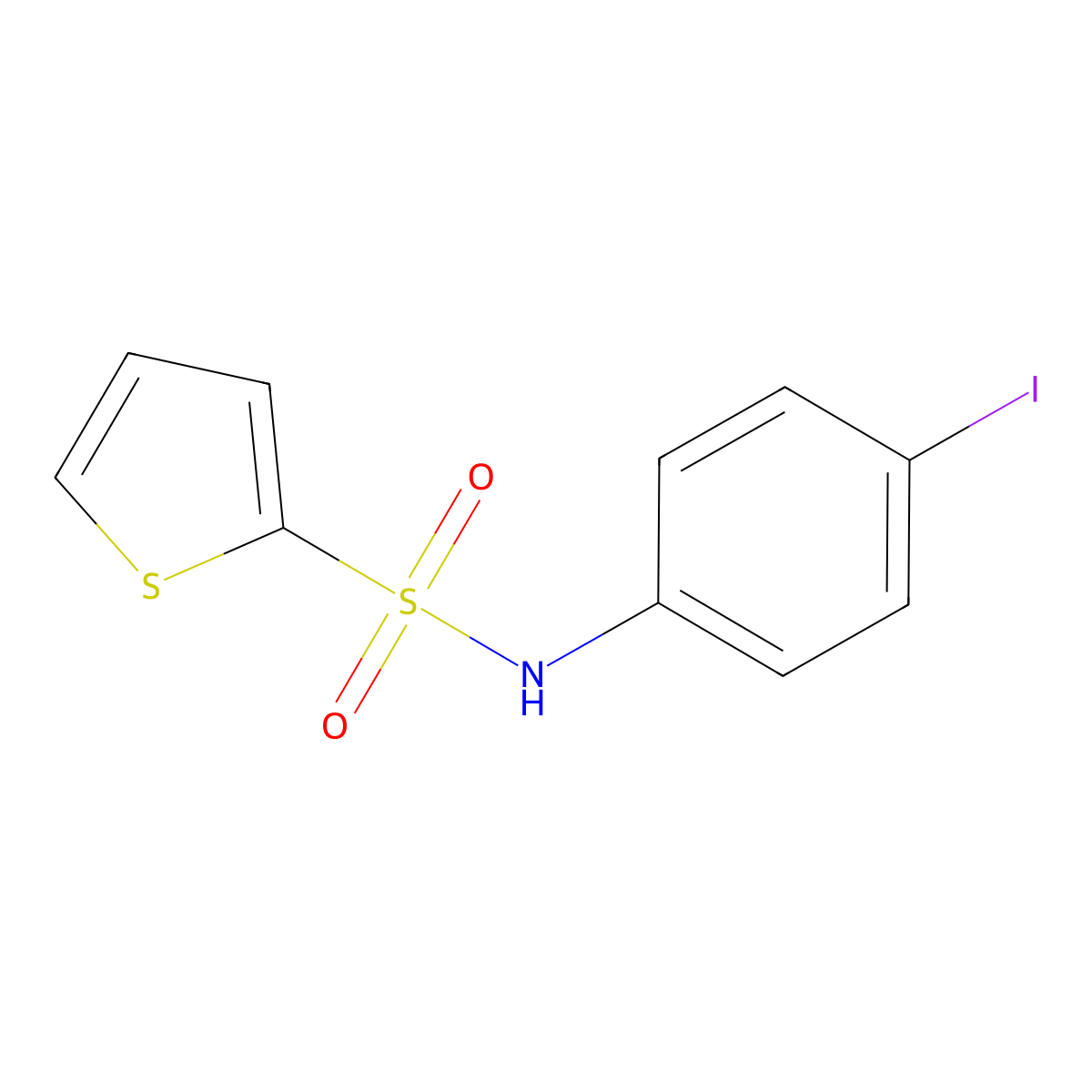 N-(4-iodophenyl)thiophene-2-sulfonamide molecular structure, CAS 333434-63-2