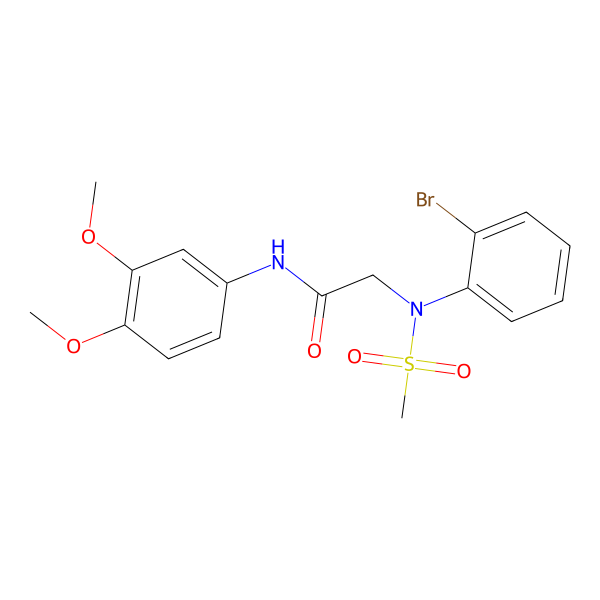 2-(2-bromo-N-methylsulfonylanilino)-N-(3,4-dimethoxyphenyl)acetamide molecular structure, CAS 333434-80-3