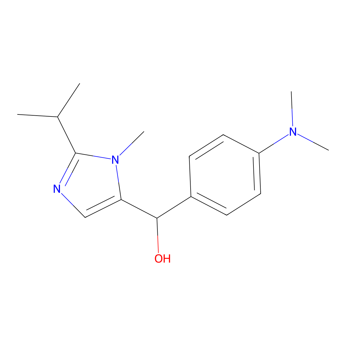 [4-(dimethylamino)phenyl][1-methyl-2-(propan-2-yl)-1H-imidazol-5-yl]methanol molecular structure, CAS 333435-00-0