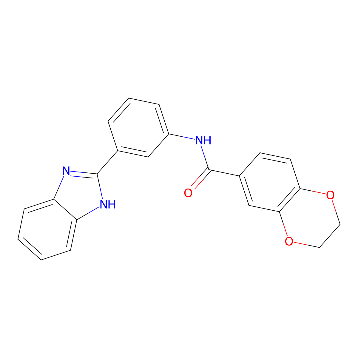 N-[3-(1H-benzimidazol-2-yl)phenyl]-2,3-dihydro-1,4-benzodioxine-6-carboxamide molecular structure, CAS 333435-02-2