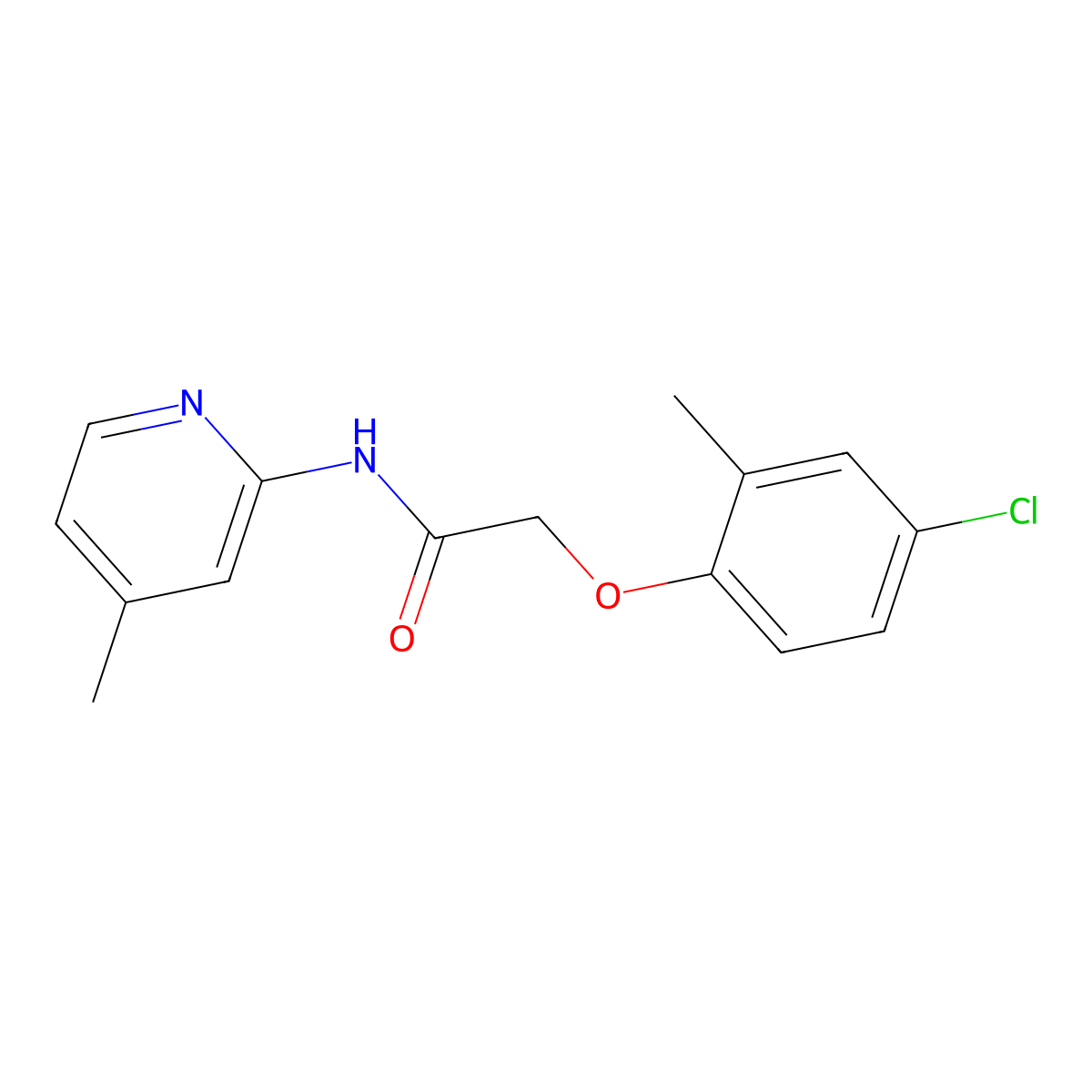2-(4-chloro-2-methylphenoxy)-N-(4-methylpyridin-2-yl)acetamide molecular structure, CAS 333435-05-5