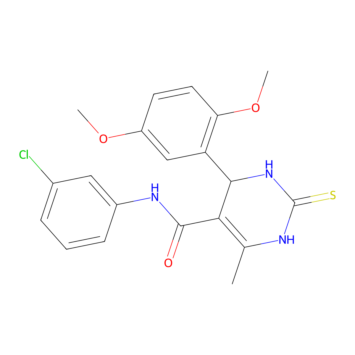 N-(3-chlorophenyl)-4-(2,5-dimethoxyphenyl)-6-methyl-2-sulfanylidene-3,4-dihydro-1H-pyrimidine-5-carboxamide molecular structure, CAS 333435-20-4