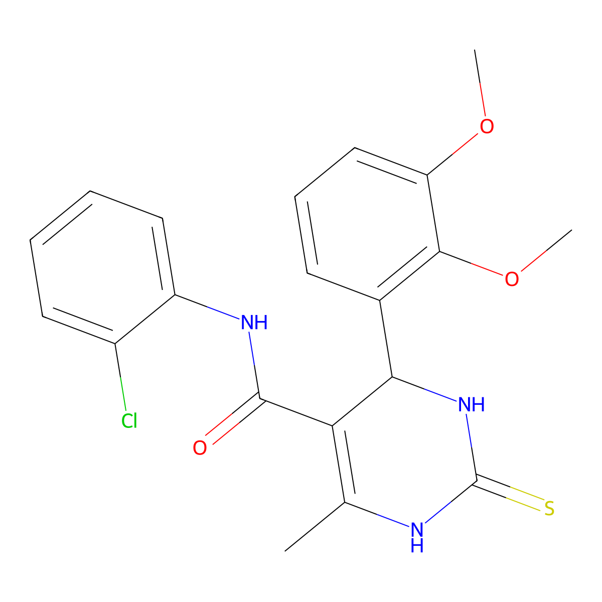 N-(2-chlorophenyl)-4-(2,3-dimethoxyphenyl)-6-methyl-2-sulfanylidene-3,4-dihydro-1H-pyrimidine-5-carboxamide molecular structure, CAS 333435-21-5