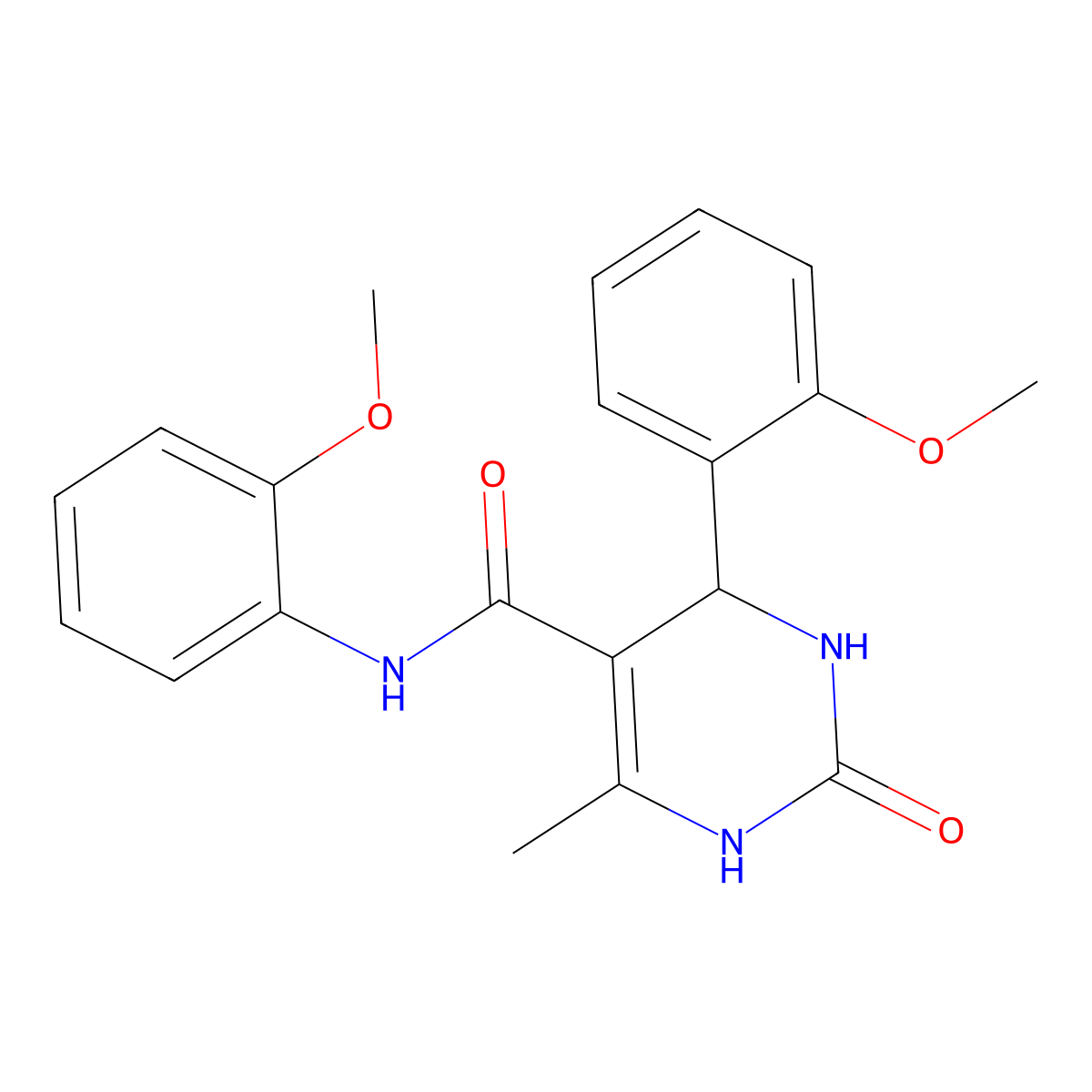 N,4-bis(2-methoxyphenyl)-6-methyl-2-oxo-1,2,3,4-tetrahydropyrimidine-5-carboxamide molecular structure, CAS 333435-27-1