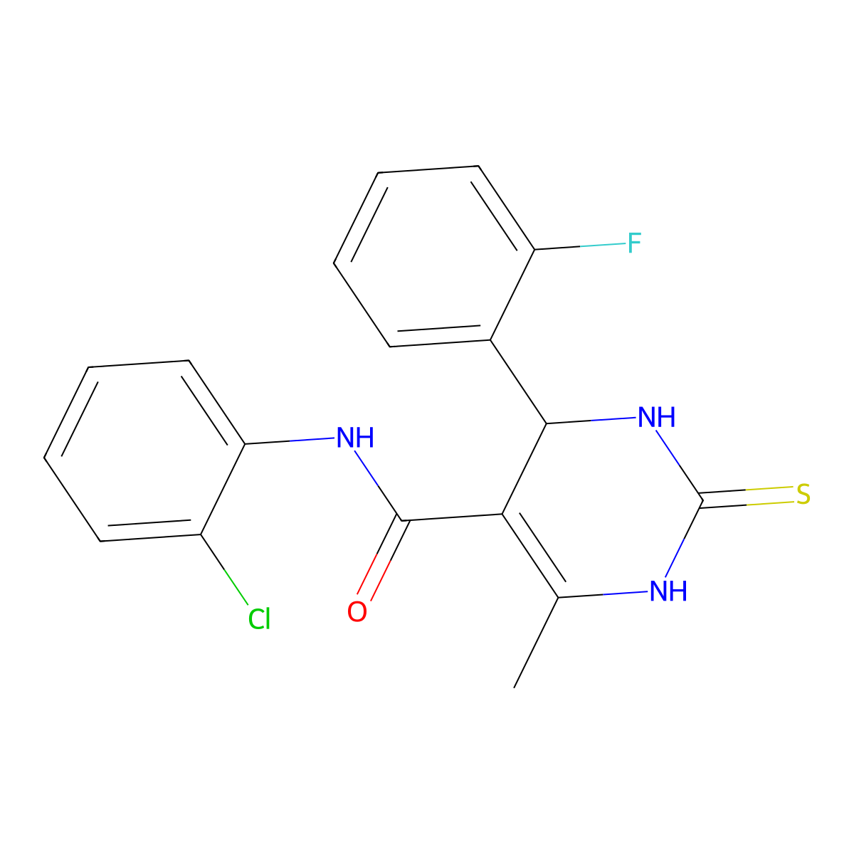 N-(2-chlorophenyl)-4-(2-fluorophenyl)-6-methyl-2-thioxo-1,2,3,4-tetrahydro-5-pyrimidinecarboxamide molecular structure, CAS 333435-28-2