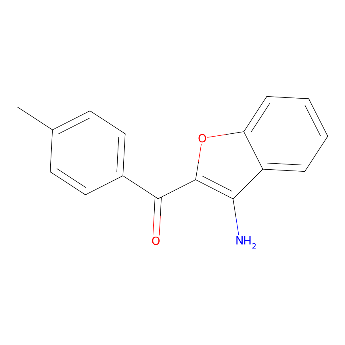 (3-Amino-1-benzofuran-2-yl)(4-methylphenyl)methanone molecular structure, CAS 333435-40-8
