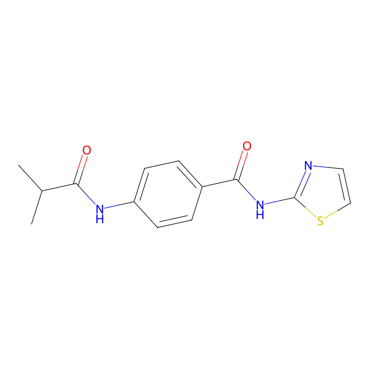4-Isobutyrylamino-N-thiazol-2-yl-benzamide molecular structure, CAS 333435-53-3