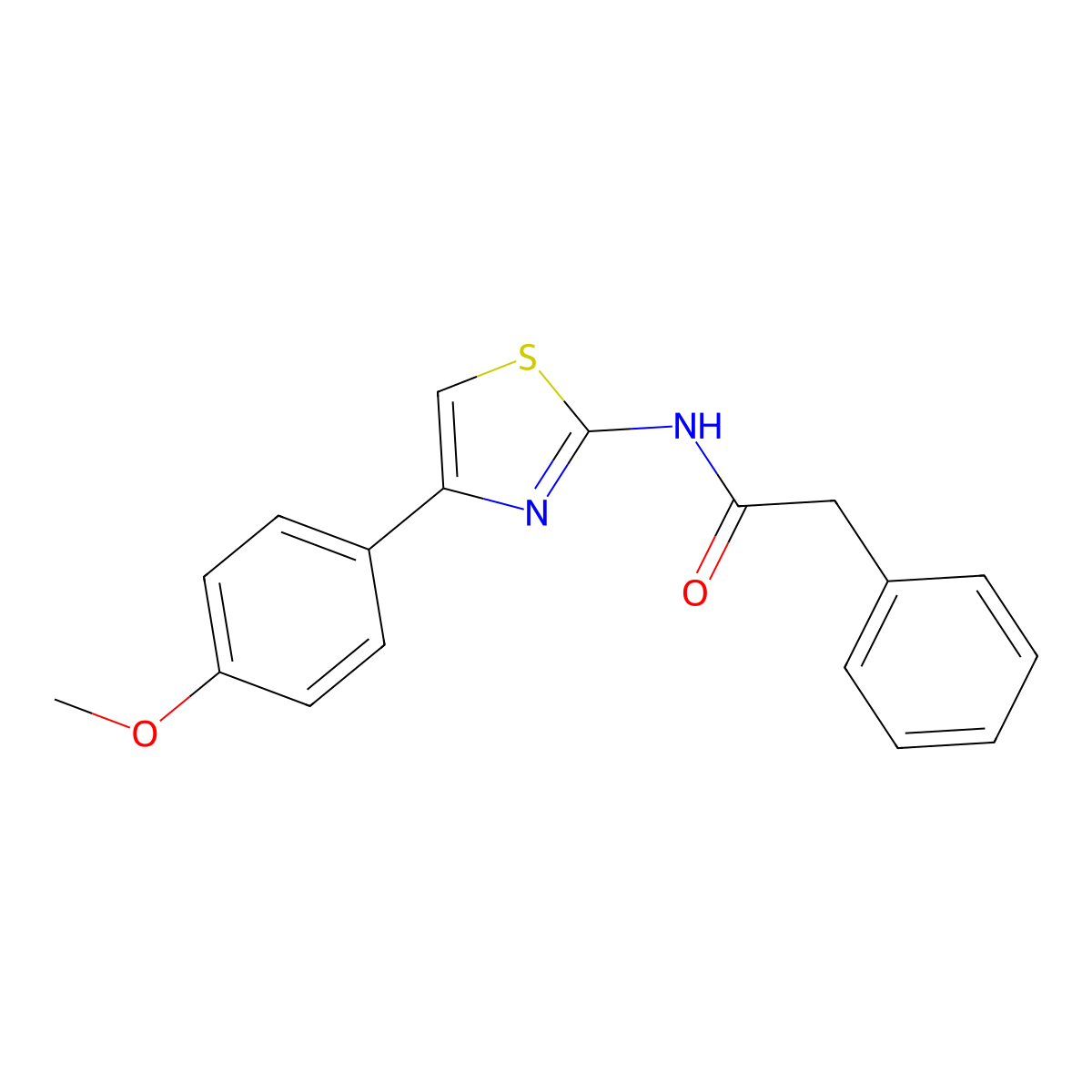 N-(4-(4-Methoxyphenyl)thiazol-2-yl)-2-phenylacetamide molecular structure, CAS 333436-43-4