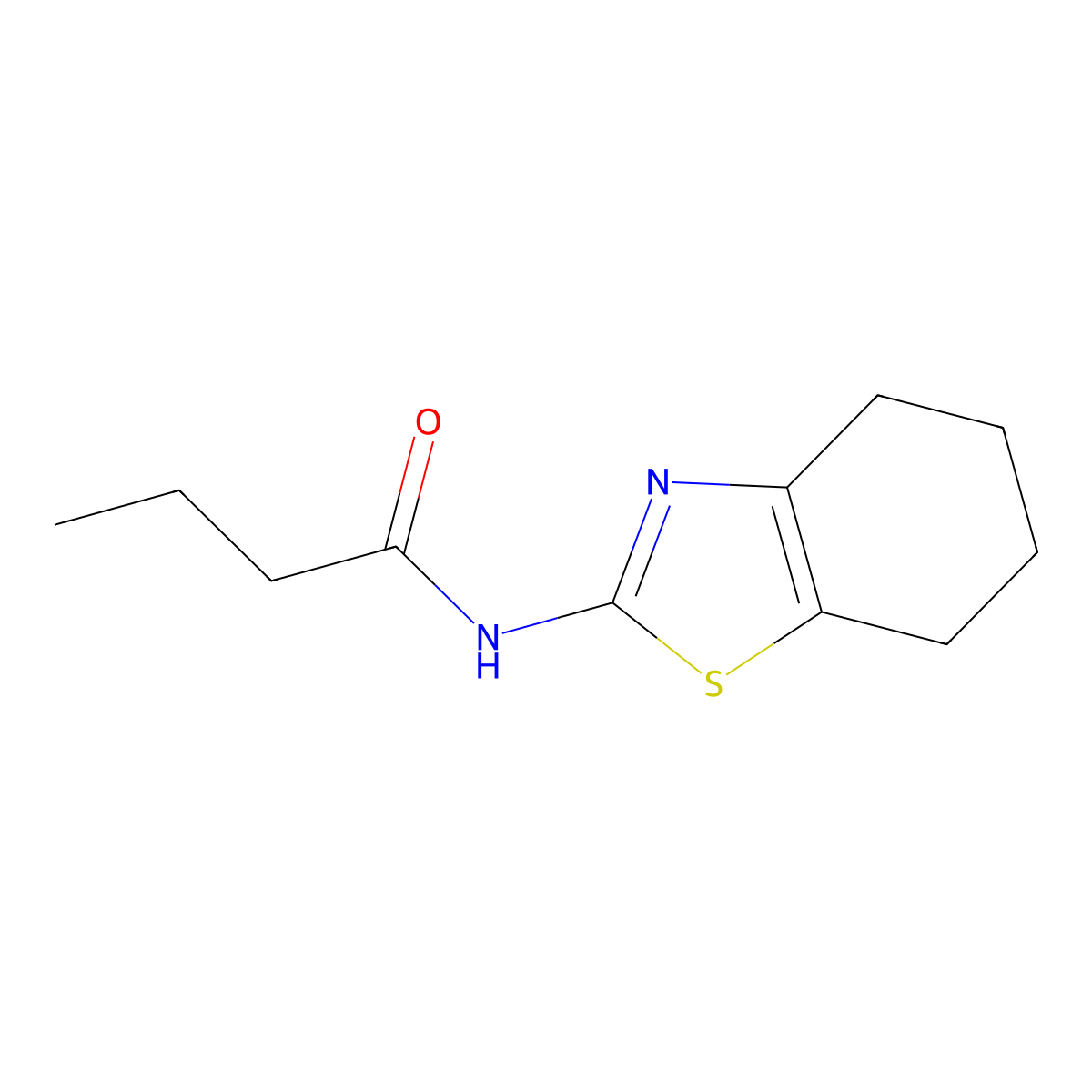 N-(4,5,6,7-tetrahydro-1,3-benzothiazol-2-yl)butanamide molecular structure, CAS 333436-47-8