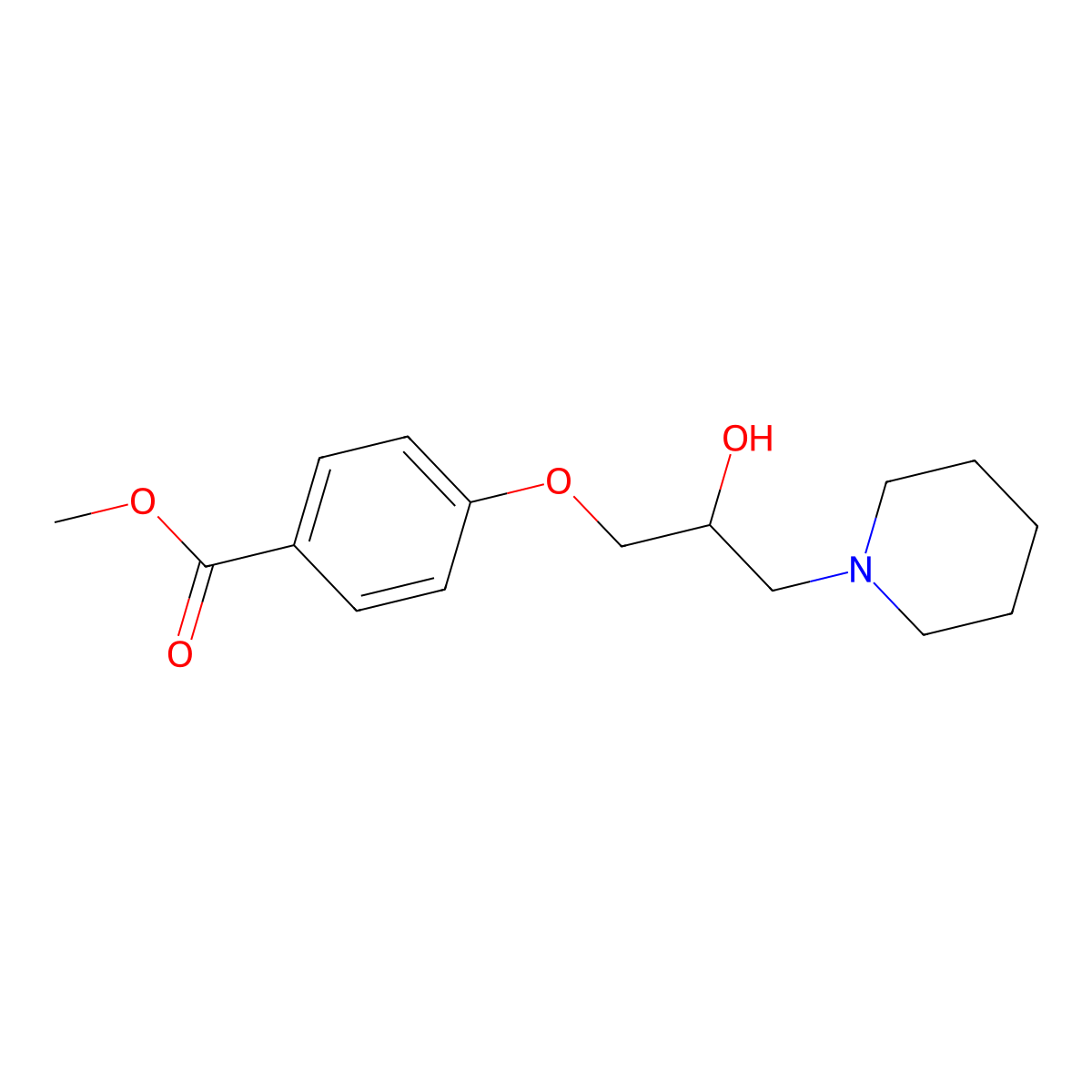Methyl 4-(2-hydroxy-3-(piperidin-1-yl)propoxy)benzoate molecular structure, CAS 333436-80-9