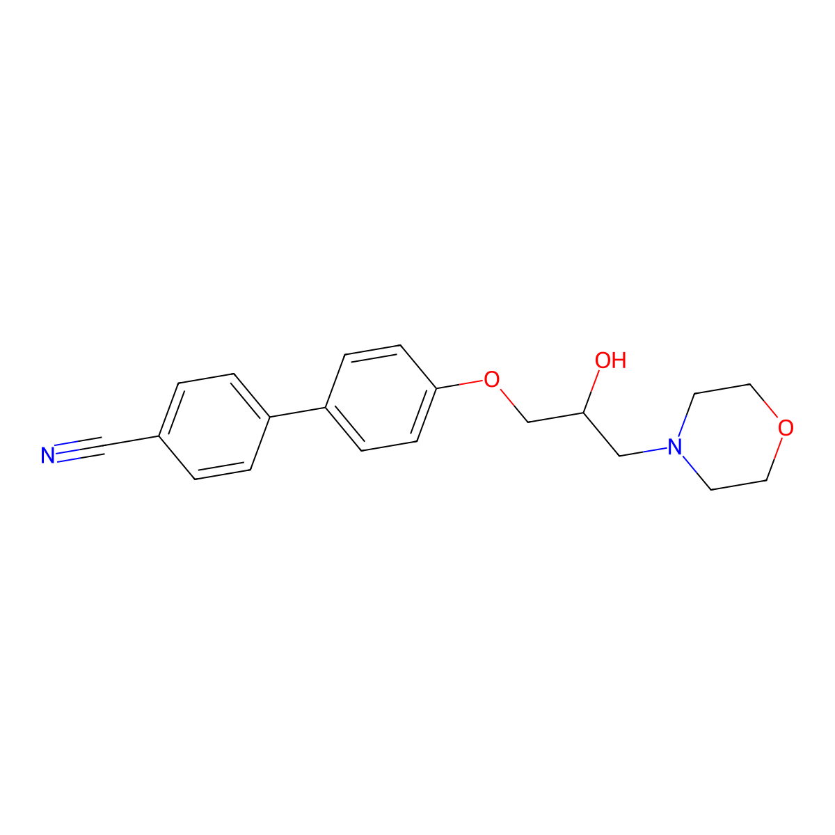 4-[4-(2-Hydroxy-3-morpholin-4-ylpropoxy)phenyl]benzonitrile molecular structure, CAS 333436-86-5